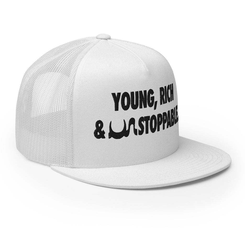 YOUNG, RICH & UN STOPPABLE TRUCKER CAP IN 13 DIFFERENT COLORS