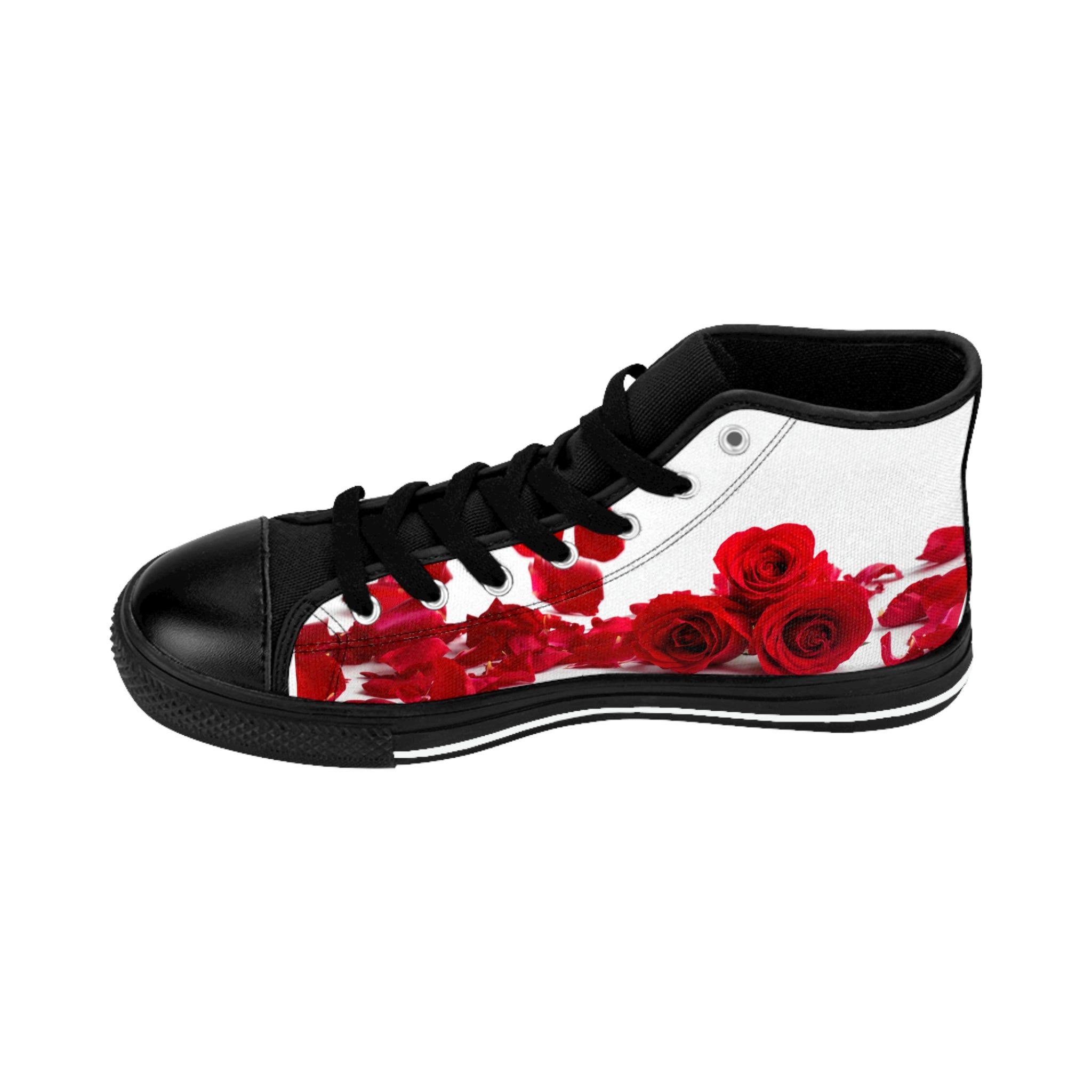 Rose Pattern Women’s high top canvas good shoes