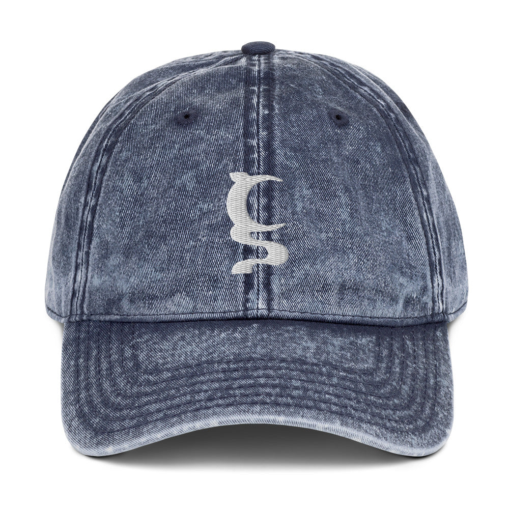 Saint Laurent logo-embroidered Denim Cap - Blue